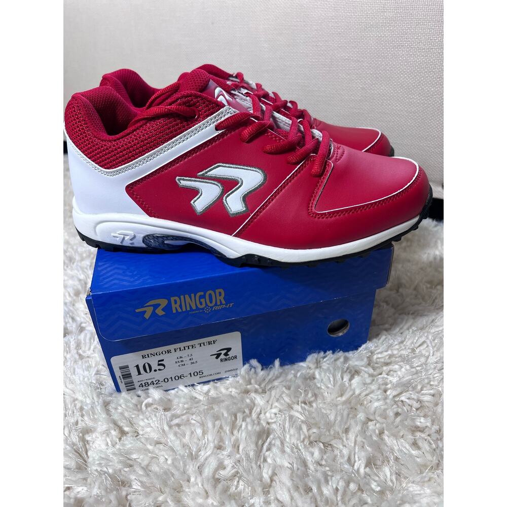 Ringor Flite Turf Softball Women’s Size 10.5 Red White Indoor 4842-0106-105